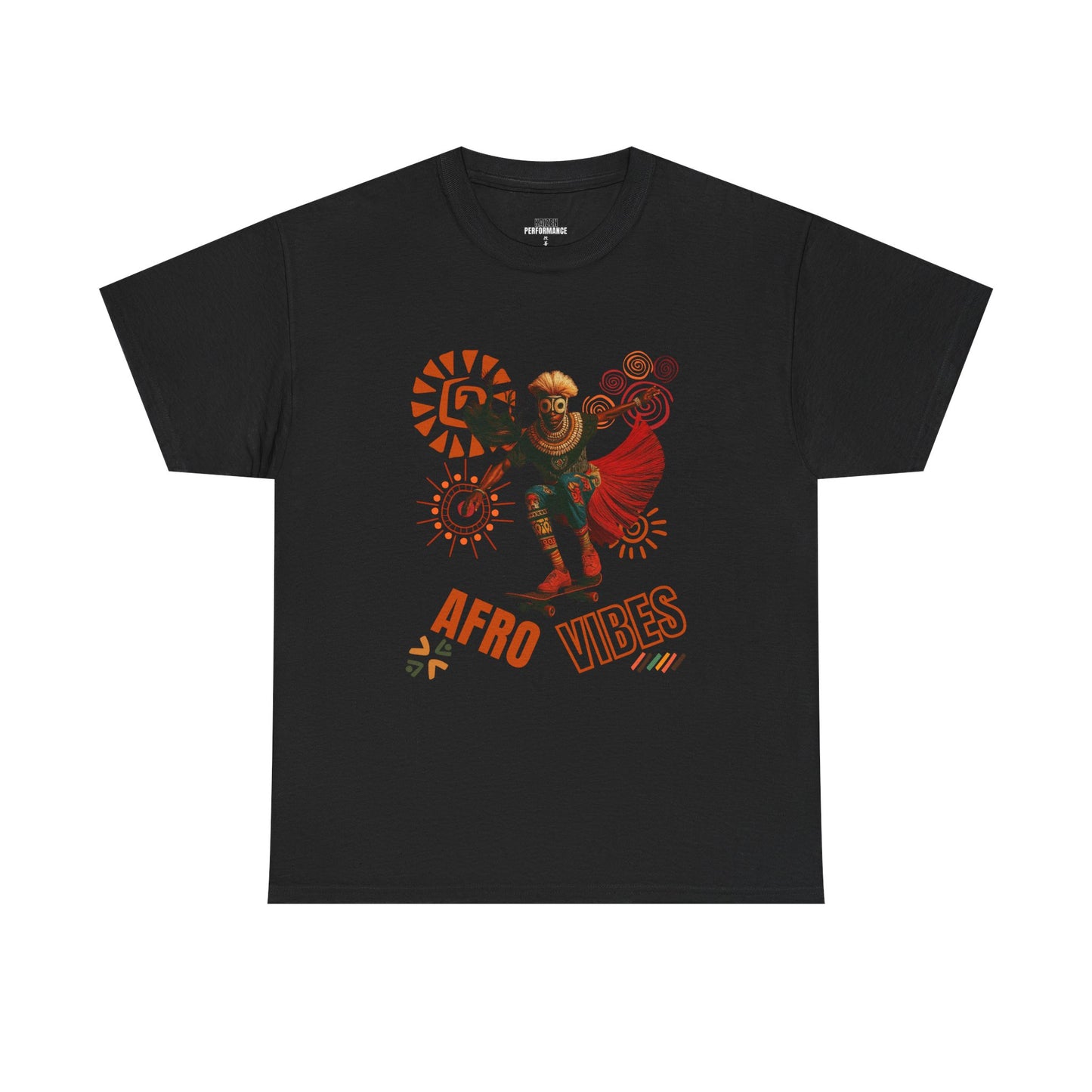 Afro Vibes Unisex Heavy Cotton Tee | Cool Graphic Shirt, Festival Wear, Casual Style, Vintage Art Tee, Unique Gift