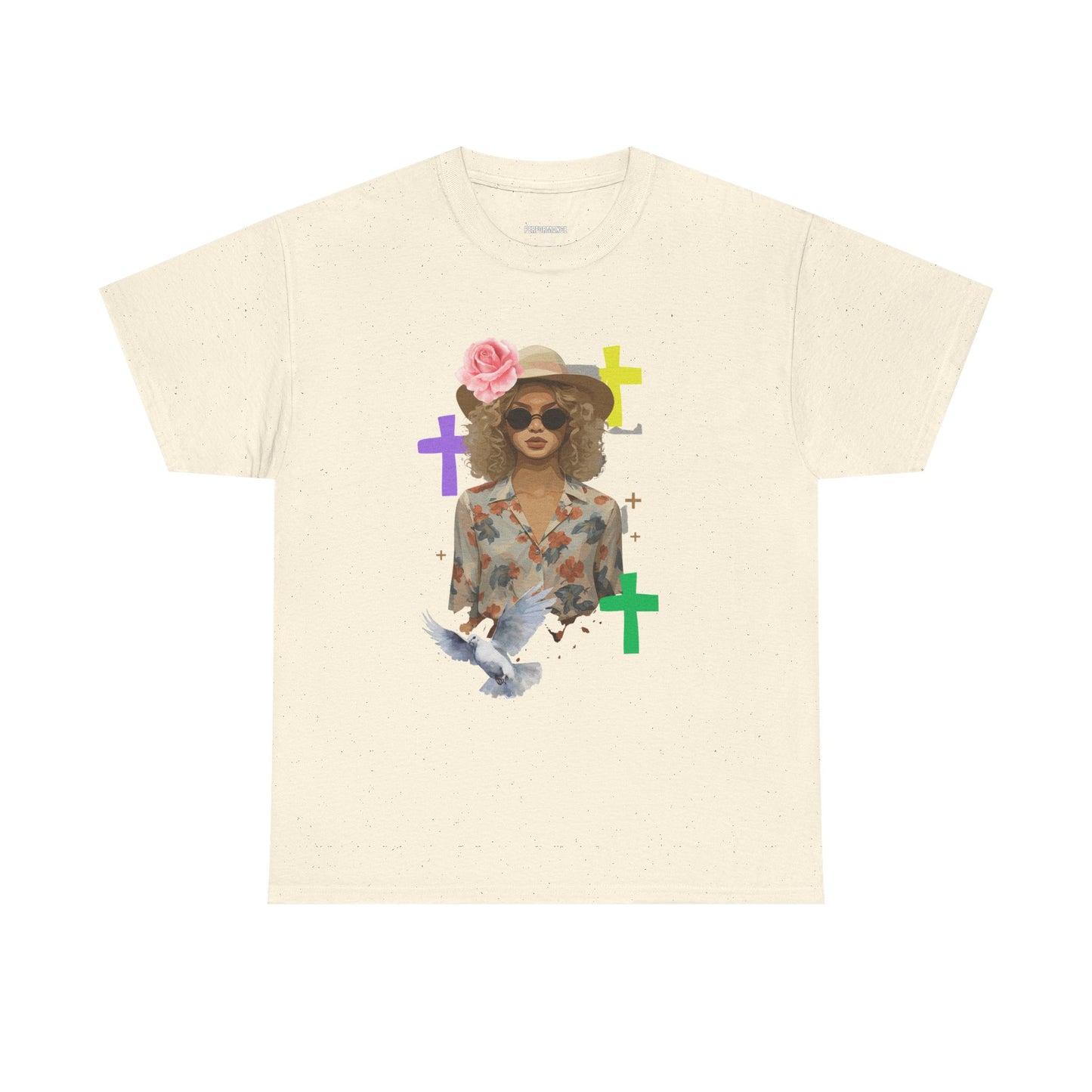 Chic Spiritual Tee, Relaxed Fit Unisex Cotton Shirt, Vintage Floral Graphic Tee, Trendy Casual Wear, Gift for Her