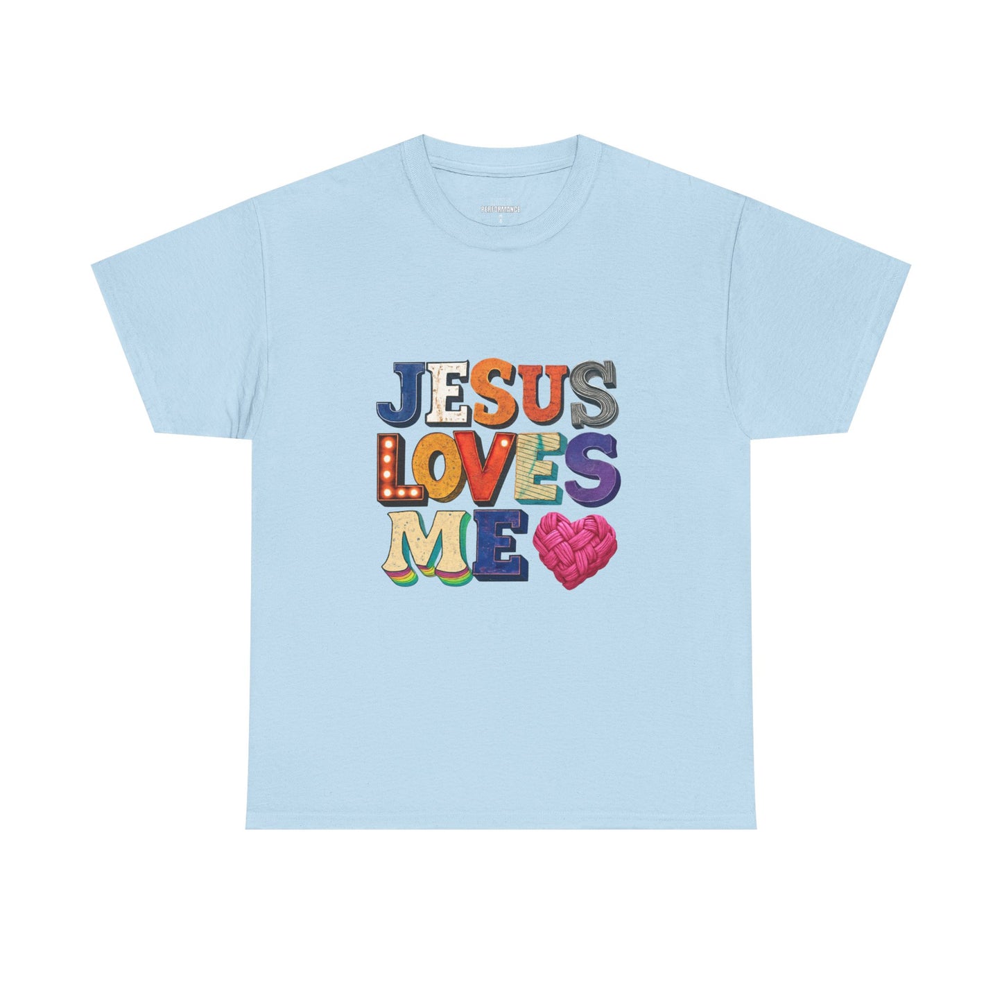 Colorful Jesus Loves Me Unisex Heavy Cotton Tee, Christian Gift, Casual Wear, Faith-Based Apparel, Inspirational T-Shirt