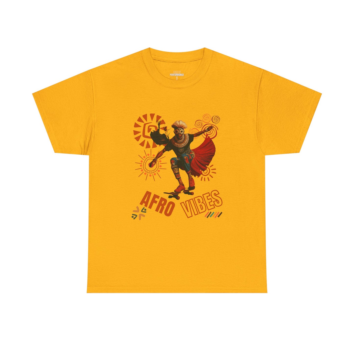 Afro Vibes Unisex Heavy Cotton Tee | Cool Graphic Shirt, Festival Wear, Casual Style, Vintage Art Tee, Unique Gift