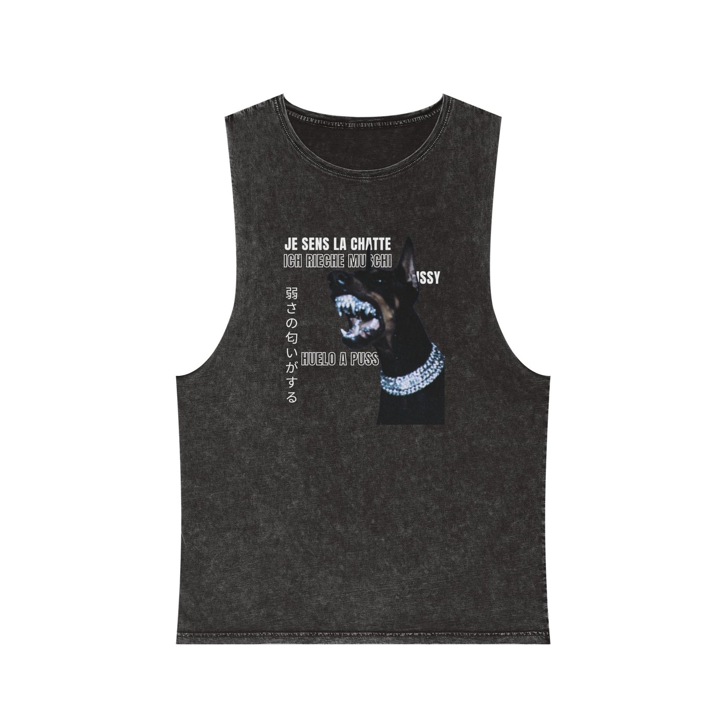 Unisex Stonewash Graphic Tank Top - Edgy Vintage Style
