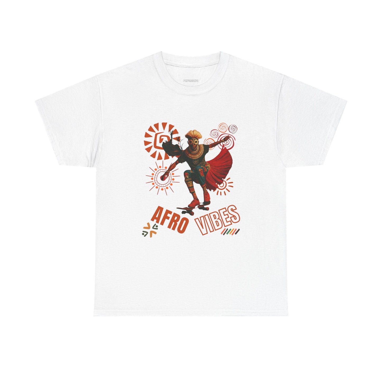 Afro Vibes Unisex Heavy Cotton Tee | Cool Graphic Shirt, Festival Wear, Casual Style, Vintage Art Tee, Unique Gift
