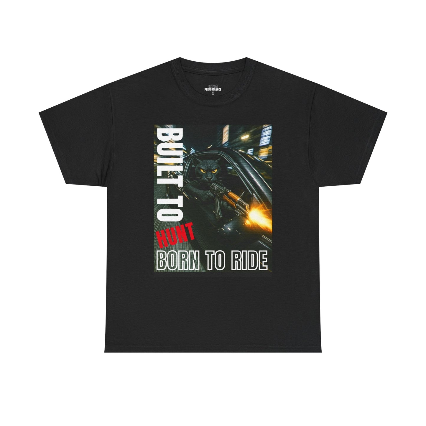 Built to Hunt Unisex Heavy Cotton Tee, Motorcycle Shirt, Gift for Him, Rider Apparel, Casual Wear, Summer Outfit