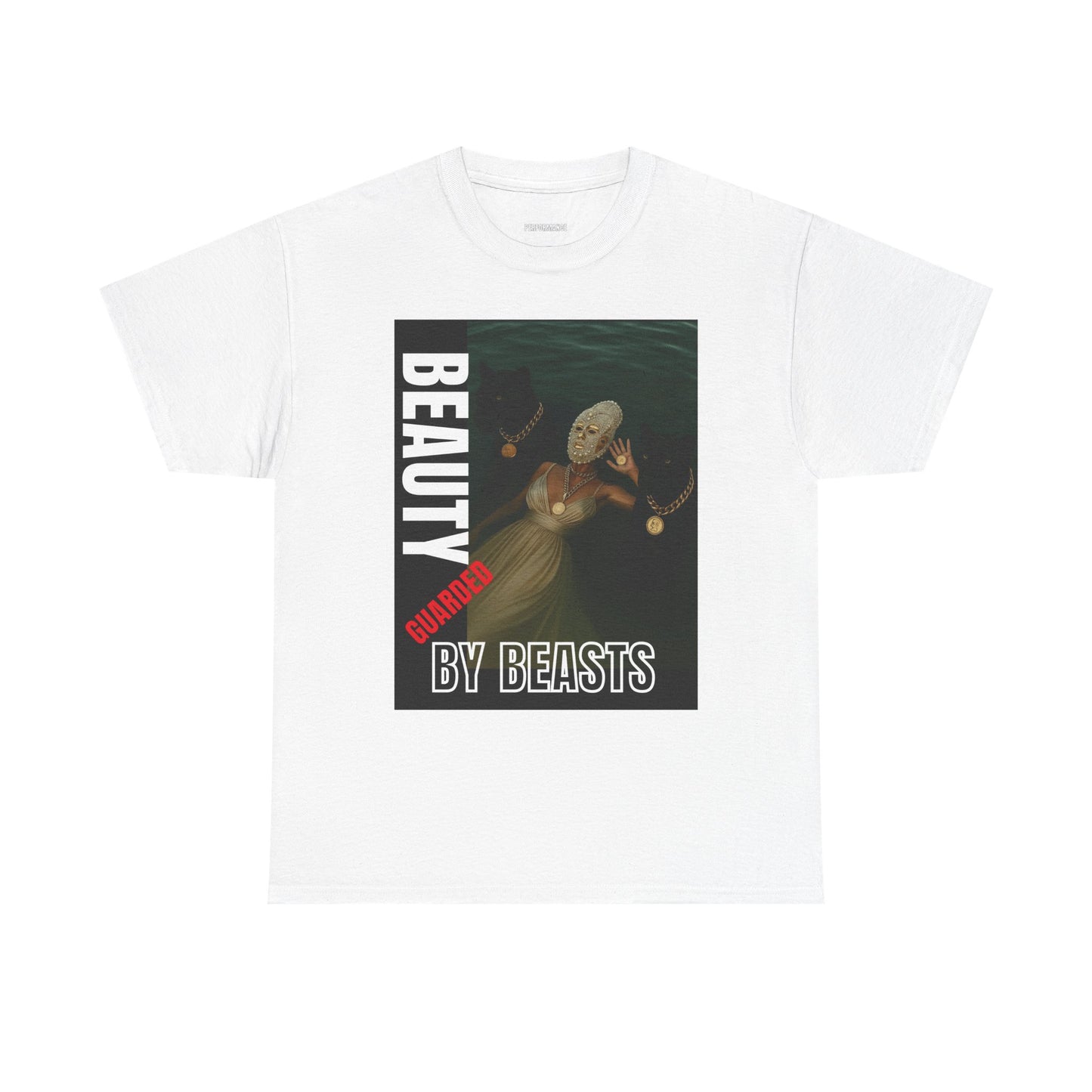 Beauty by Beasts Unisex Heavy Cotton Tee, Cute Graphic Tee, Casual Apparel, Gift for Art Lovers, Unique Fashion Statement