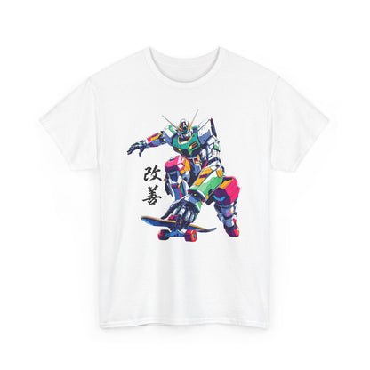 Gundam  Mecha Skateboard Unisex Heavy Cotton Tee - Anime Streetwear for Fans
