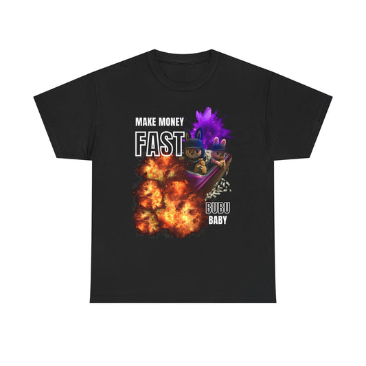 T-Shirt Bankrobbery Labubu Fan Tee with Girlfriend, Car, and Money Design