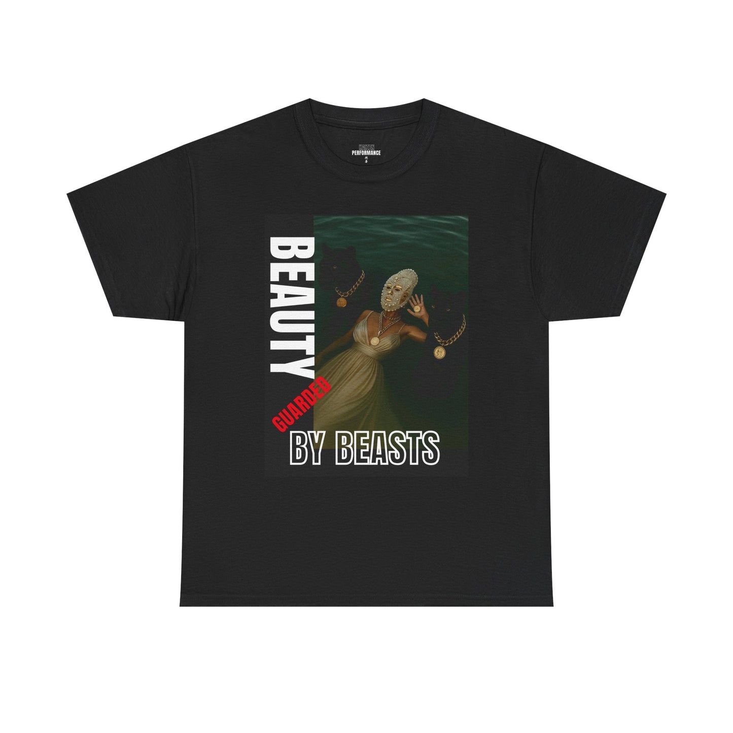 Beauty by Beasts Unisex Heavy Cotton Tee, Cute Graphic Tee, Casual Apparel, Gift for Art Lovers, Unique Fashion Statement