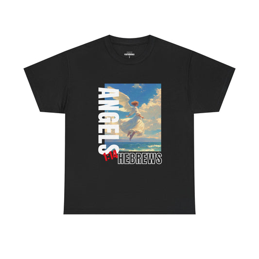 Angels & Hebrews Graphic Tee - Unisex Heavy Cotton Shirt, Casual Wear, Spiritual Gifts, Faith Apparel, Unique Vintage Style