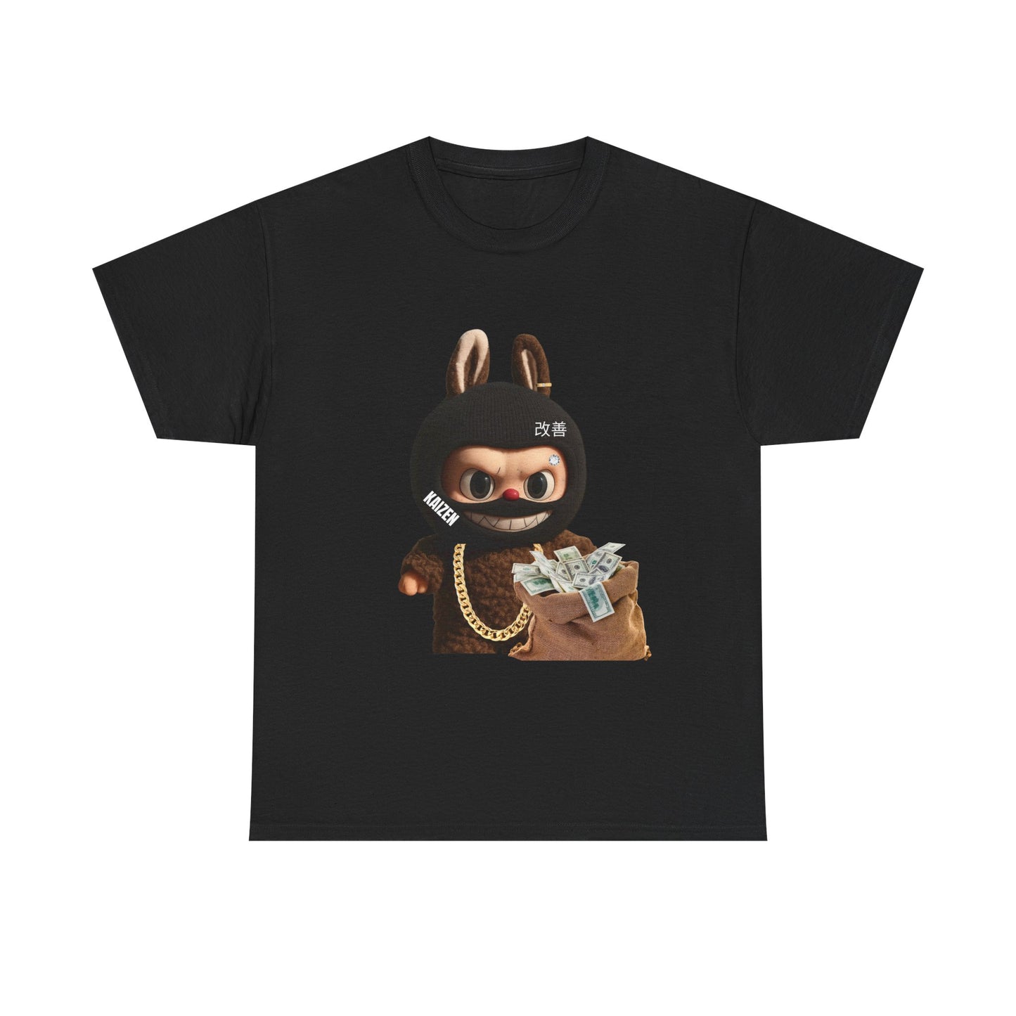 T-Shirt - Labubu Bank Robber Cash Money Gold Chain Ski Mask Fan Tee