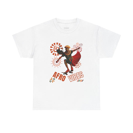 Afro Vibes Unisex Heavy Cotton Tee | Cool Graphic Shirt, Festival Wear, Casual Style, Vintage Art Tee, Unique Gift