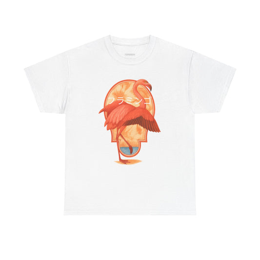 T-Shirt with Tropical Flamingo Design | Summer Vibes, Casual Wear, Gift for Nature Lovers, Beach Outing