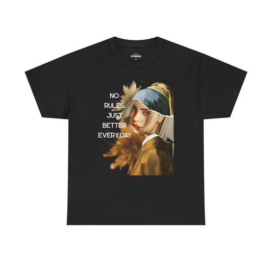 No Rules Heavy Cotton Tee, Casual Style Shirt, Everyday Wear, Gift for Trendsetters, Art Inspired Tee, Unique Graphic Top