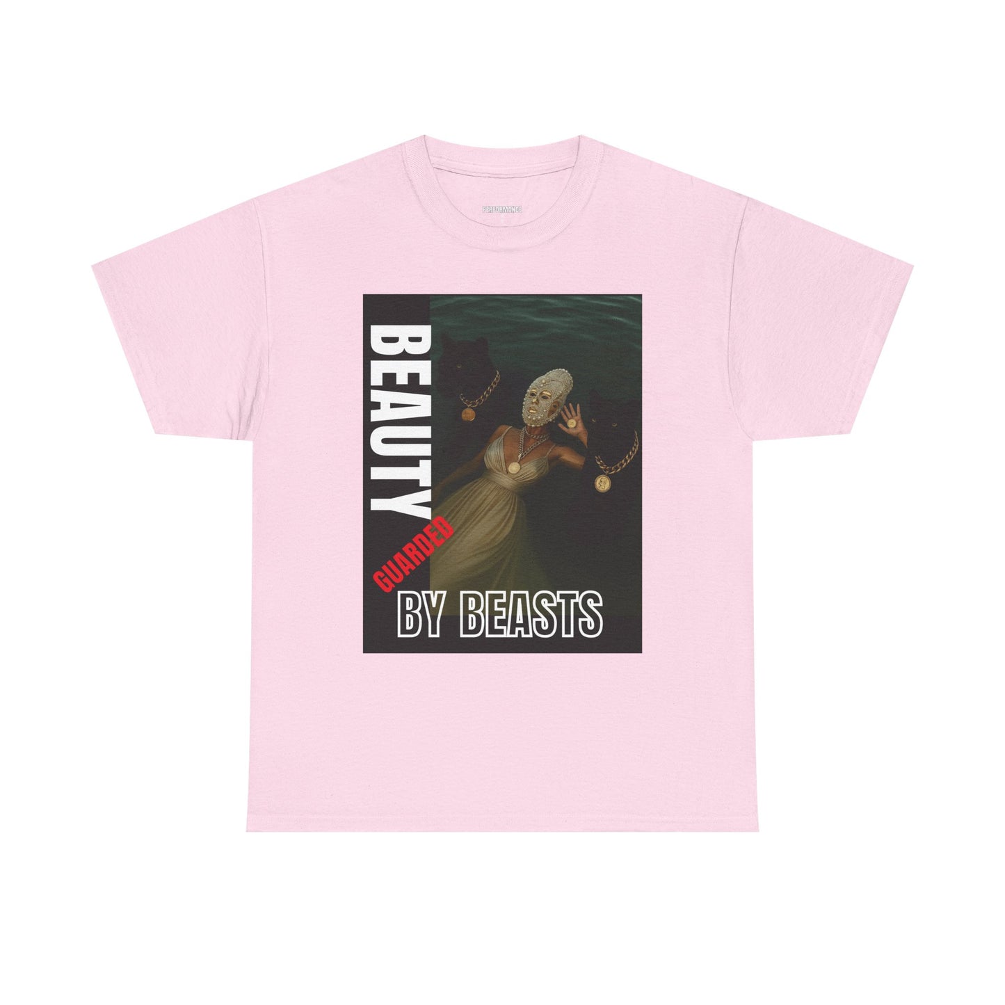 Beauty by Beasts Unisex Heavy Cotton Tee, Cute Graphic Tee, Casual Apparel, Gift for Art Lovers, Unique Fashion Statement