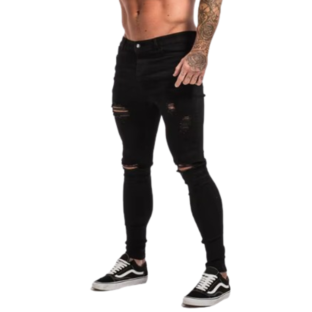 🔥 Men's  Classic Stretch Ripped Skinny Jeans 🔥